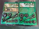 PAIR: Greenlee Model 7238SB 1/2in - 2in Conduit Size Knockout Punch Kit w/ Ratcheting Box End Wrench