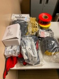Several Packs of New Gloves, Caution Tape, Thinsulate Insulate hoods