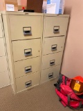 2 Fire Proof Filing Cabinets with no keys, 2 Lateral File Cabinet, L shaped Desk, Small Table,