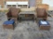 Patio Wicker Furniture - 2 Chairs, 2 Ottomans w/ pillows, 1 Side Table