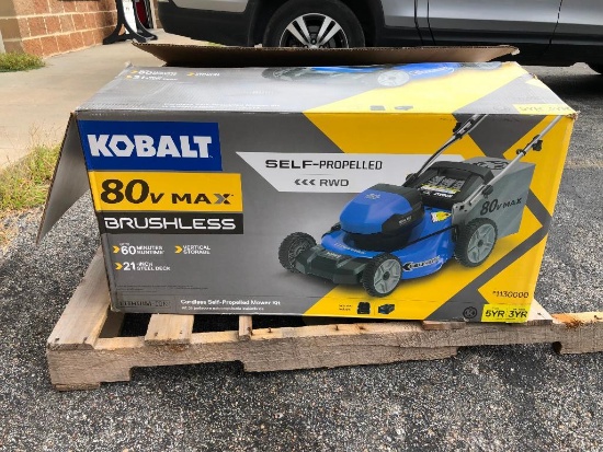 Kobalt 80v Brushless Self-Propelled Self-Propelled Cordless Mower - MISSING BATTERY