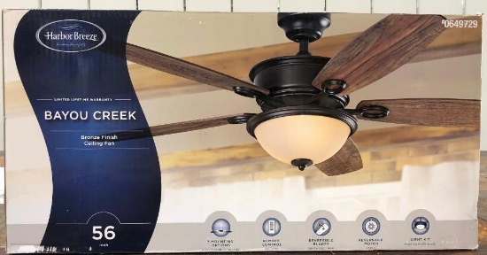 Harbor Breeze Bayou Creek Bronze Finish 56" Ceiling Fan