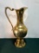 Heavy Decorated Brass Pitcher, Solid Brass