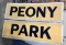 Original Peony Park Amusement Park Two Part Sign