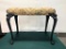 Art Nouveau Nude Goddess Bench with Cast Iron Legs, Upholsured Top