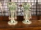 Antique Cut to Green Candle Lusters, Matching Pair
