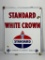 Standard White Crown Pump Plate, SSP, 15in x 12in, Standard Oil,