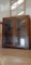 Antique Glass Front Book Case, Walnut or Mahogany, 2 Glass Wood Framed Doors