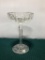 Antique Cut Glass Compote, 9in