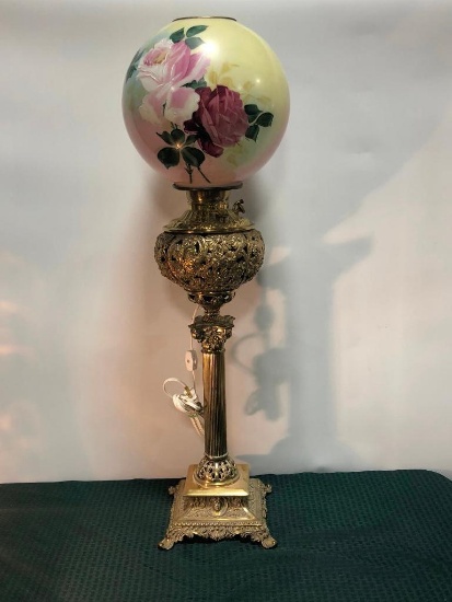 Antique Hand Painted Table Lamp