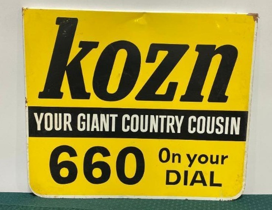 KOZN 660 AM On Your Dial - Your Giant Country Cousin Radio Station Metal Sign, 20in x 17in