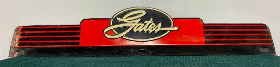 Gates Filling Station Display Rack Sign Topper, 36in x 7in, Metal