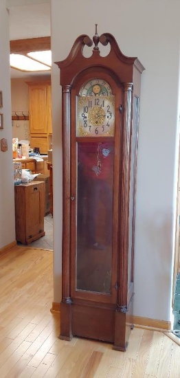 Herschede Tall Case Grandfather Clock, VG Condition