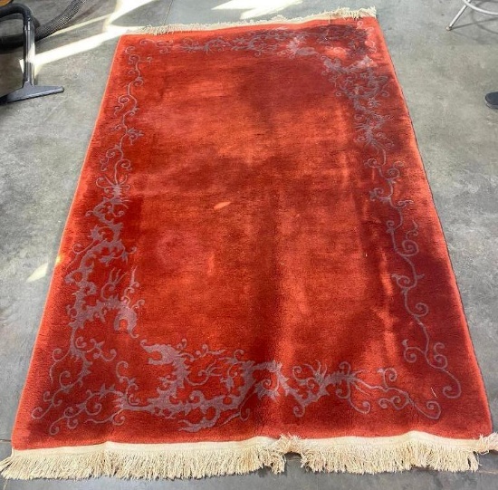 Handmade Rug by Levon J. Evrenian (China c. 1920) 96in x 60in - VG Condition, See Images for Details