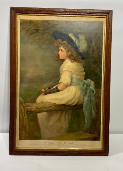 Early Pears Soap Framed Advertising Poster "A Daughter" by Edward Patry, 23.5in x 34.5in