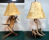 Lot of 2 Stag Antler Table Lamps