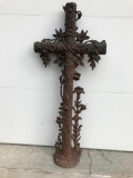 Early Cast Iron Graveyard Cross, Very Old and Ornate