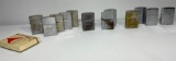 Lot of 12 Vintage Zippo Lighters, Various Years