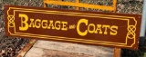 Original Peony Park Baggage and Coats Sign