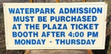 Original Peony Park Sign, Waterpark Admission