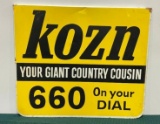 KOZN 660 AM On Your Dial - Your Giant Country Cousin Radio Station Metal Sign, 20in x 17in