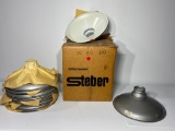 Lot of 10 NOS Steber Porcelain Gas Station Light Shades, 10in Wide, Never Used