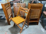 Lot of 11 Antique Wooden Folding Chairs from Local Christian Church in Council Bluffs, IA