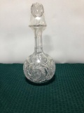 Antique Cut Glass Decanter, 12in