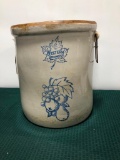 No. 6 Western Stoneware Crock w/ Fruit and Leaf Pattern