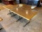 Lot of 4 Restaurant Tables, Wooden Tops w/ Pedestal Base, 30in x 30in & 48in x 30in, 29in H