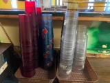 Various Plastic Cups for Soda and Water, Some Logos