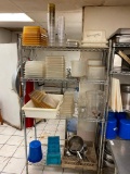 NSF Stationery Shelving Unit w/ Contents of Restaurant Smallwares