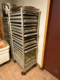 Aluminum Rolling Sheet Pan Rack w/ Several 18in x 26in Sheet Pans