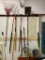 Lot of 11 Garden Tools, Rake, Pitch Fork, Hoe, Scraper, Shovel, Squeegee