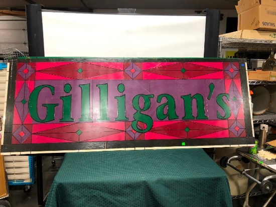 Lot of 2 Gilligan's Sign 26"x69", Flexible Plastic, Some Minor Cracks #805