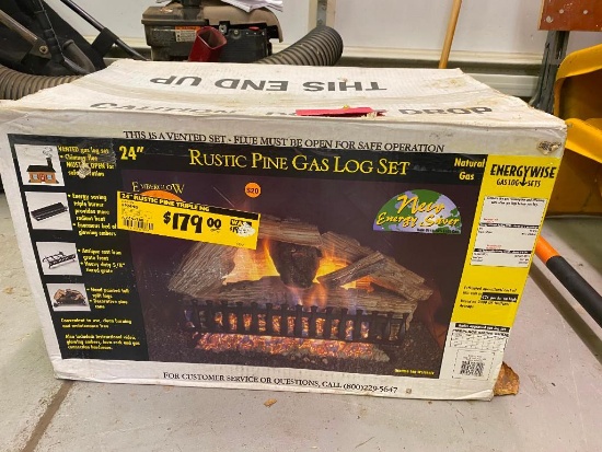 24" Rustic Pine Gas Log Set New in the Box