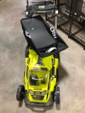 Like New Cordless Ryobi Lawn Mower With One of Two Required Batteries, 40v Lithium Brushless Motor,