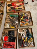 5 Boxes of Tools, Bolt Cutters, Drill Bits, Hand Tools