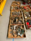 5 Boxes of Tools, Pipe Cutter, Wheel Puller, Concrete Tools and Some Corner or Picture Frame Clamps