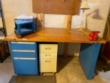 Work Bench w/ Vise, Small Cabinet