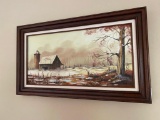 Winter Farm Scene Painting By Joy (Actual Painting on Canvas)