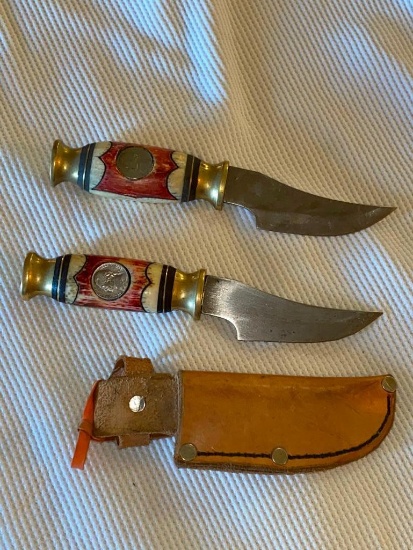 Lot of 2 Knives, SW w/ Nickel Inserted in Handle