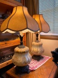 Lot of 2 Electric Antique Table Lamps