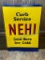 NEHI Curb Service Embossed Metal Sign, 28in x 20in, Curb Service NEHI Sold Here Ice Cold