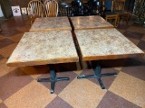 Restaurant Tables, Laminate Top, Iron Pedestal Base, 29in x 29in x 33in - 4 x's $