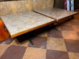 Restaurant Tables, Laminate Top, Iron Pedestal Base, 29in x 50in x 44in - 2x's $
