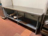 Stainless Steel Prep Table, Lower Shelf, 84in x 30in x 35in