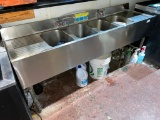 Stainless Steel 4-Compartment Under Counter Bar Sink, 72in x 29in