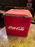 Metal Picnic Cooler w/ Coca-Cola Decals