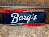 Barq's Rootbeer Tin Sign, 30in x 12in, Drink Barque's It's Good